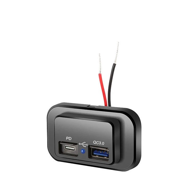 Bluejw Dual USB Car Charger Socket 12V/24V Panel Mount, 4.8A & 3.1A, Power Outlet Adapter for Automobile, RV, Camper, Caravan - Image 1